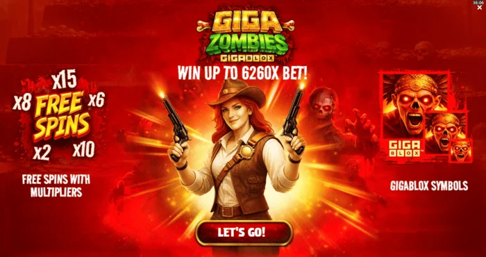 Giga Zombies - główne menu z wyborem zakładu